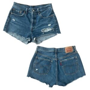 Levi’s 501 Cut Off Distressed Denim Shorts